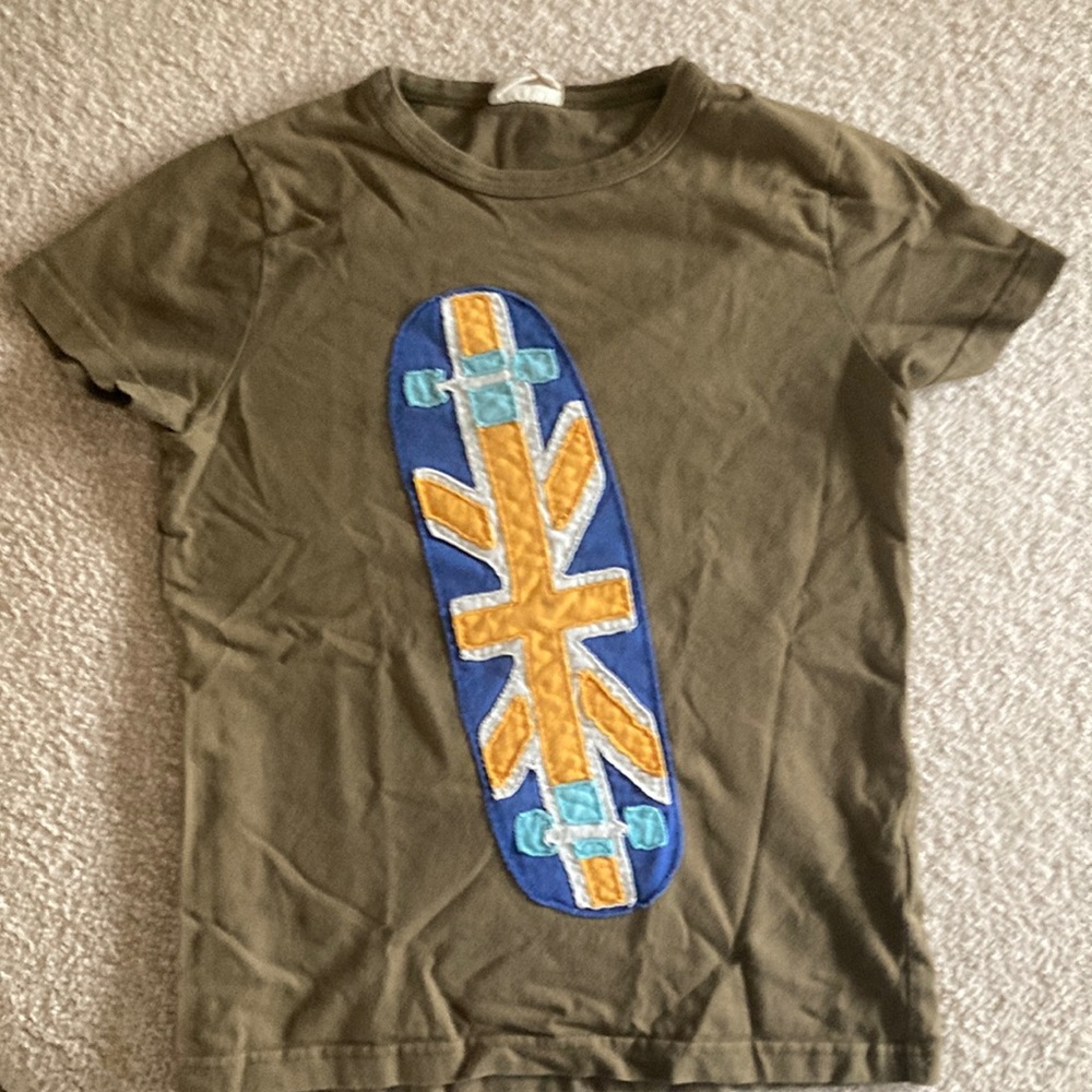 Mini Boden Short Sleeve Appliqué Shirt 7-8Y